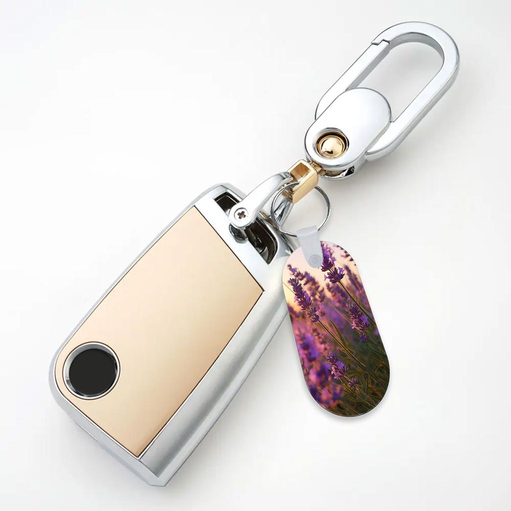 30 Set Oval Sublimation Keychain Blanks Double Sided Heat Transfer Aluminum Keyring with Key Rings and Plastic Clip