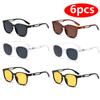 6pcs Cat Eye Oval Sunshade Sunglasses Women Sets Shades Luxury Minimalist Leopard Pattern Design Retro Eyeglasses UV400