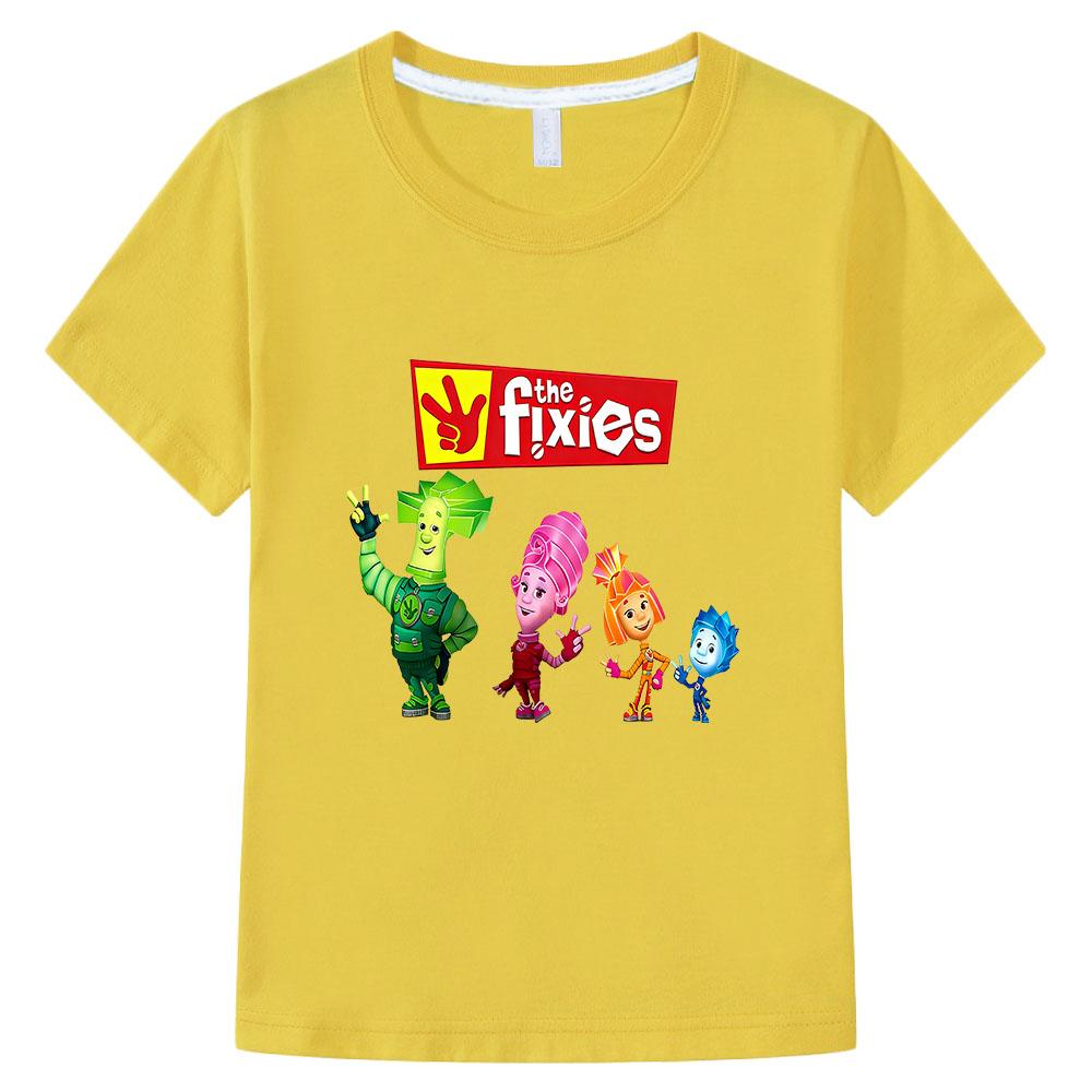 The Fixies Cartoon Boys Girls T-shirt Kids Clothing cotton anime print Short Sleeves Sports Comic Tees Toddler for Spring Summer Tops Anime T-shirt