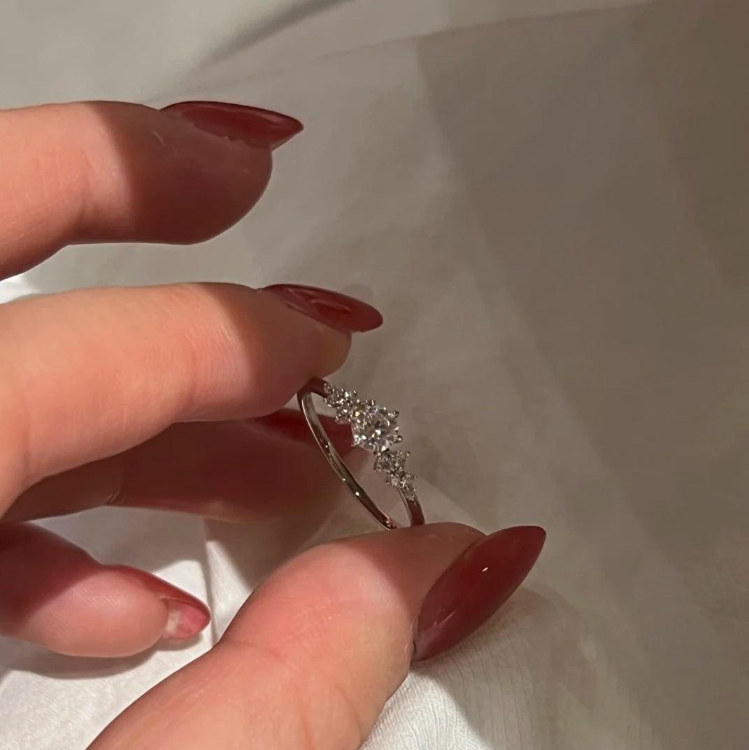 French Retro High-End Zircon Adjustable Ring: Unique, Versatile Design Size 7