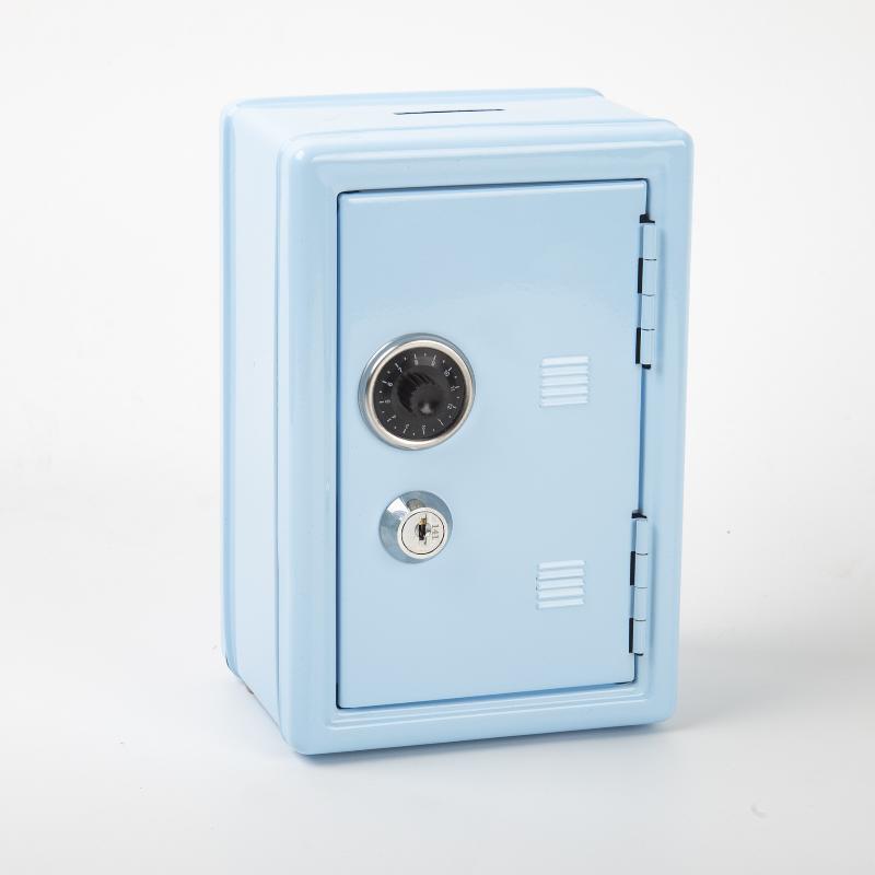 Mini Metal Piggy Bank with Password Combination Lock & Key Portable Small Money Safe for Kids Student Dorm Storage Use