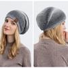 Damen Plüsch Strickmütze Winter Warm Dickes Fleecefutter Beanies Skullies Trendige Farbverlauf Batik Mütze Outdoor Sport Skimütze Outdoor Sportmütze