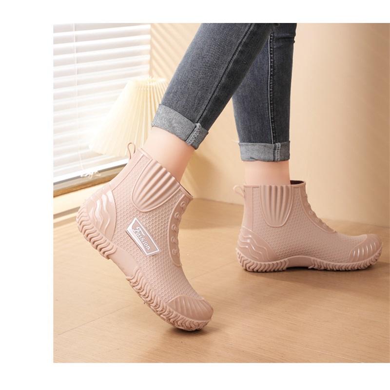 Female Waterproof Anti Slip Wear Resistant Midsole Rain Boots Work Rubber Shoes