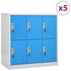 VidaXL 5x Locker Cabinets Lockable Filing Cabinets Storage Cabinets Organizer Office Light Grey and 3095236