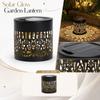 Solar Hollow Cylinder Outdoor Garden Projection Light Solar Powered Peony Pattern Decorative Lantern for Patio Pathway Yard