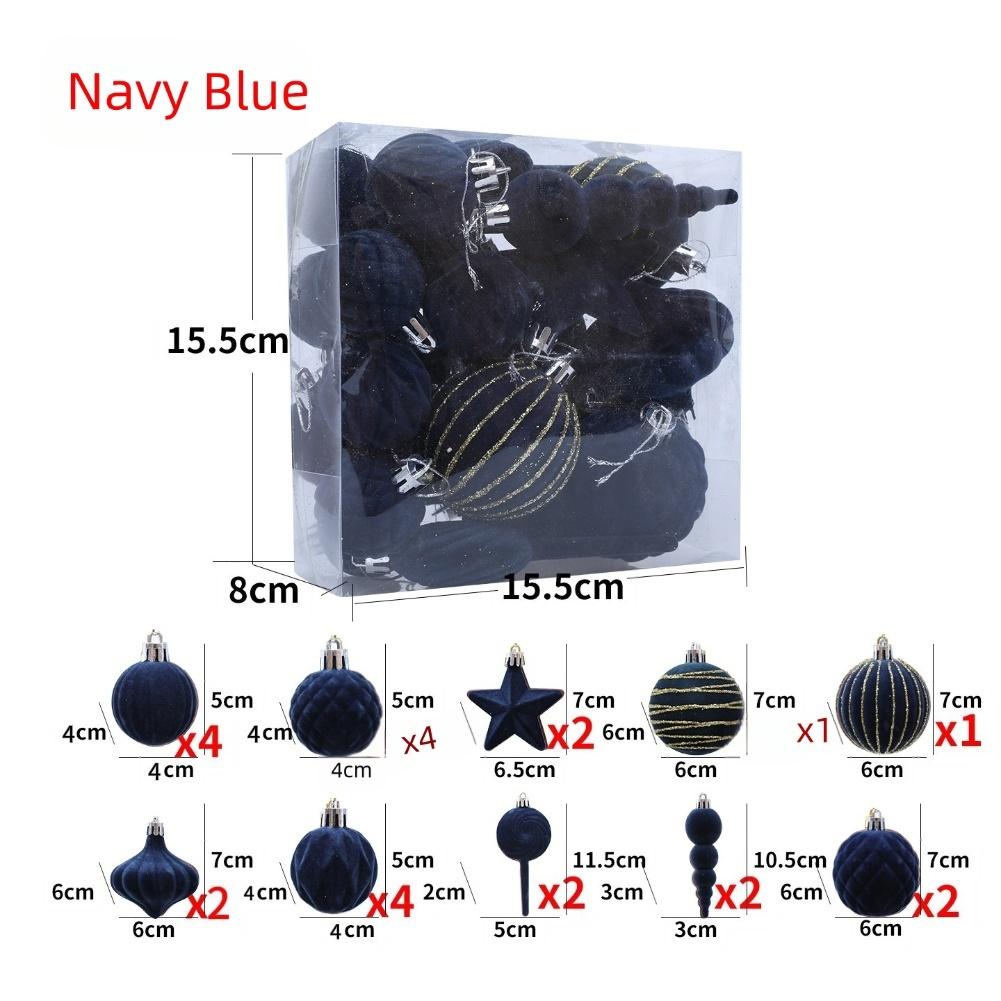 Decorative Hanging Balls Holiday Decorations Unique Aesthetic Christmas Ball Set For Decoration Celebration Blue