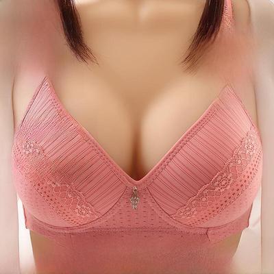 2021 Wireless Lace Floral Molded Bra for Middle-Aged Women: Japanese & Korean Style