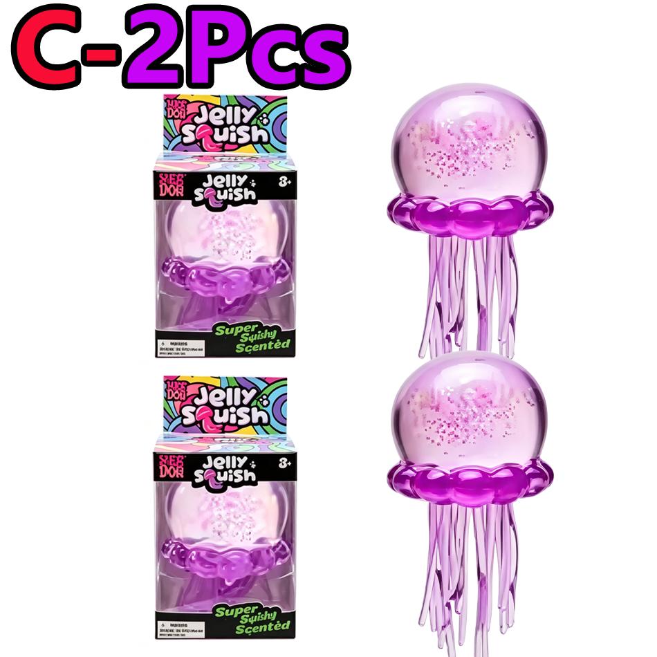 Popular  Jellyfish Octopus Soft Squeeze Fidget Toys Bead Filled Maltose Texture Soft Jelly-Like Stress Relief Squishy Toy