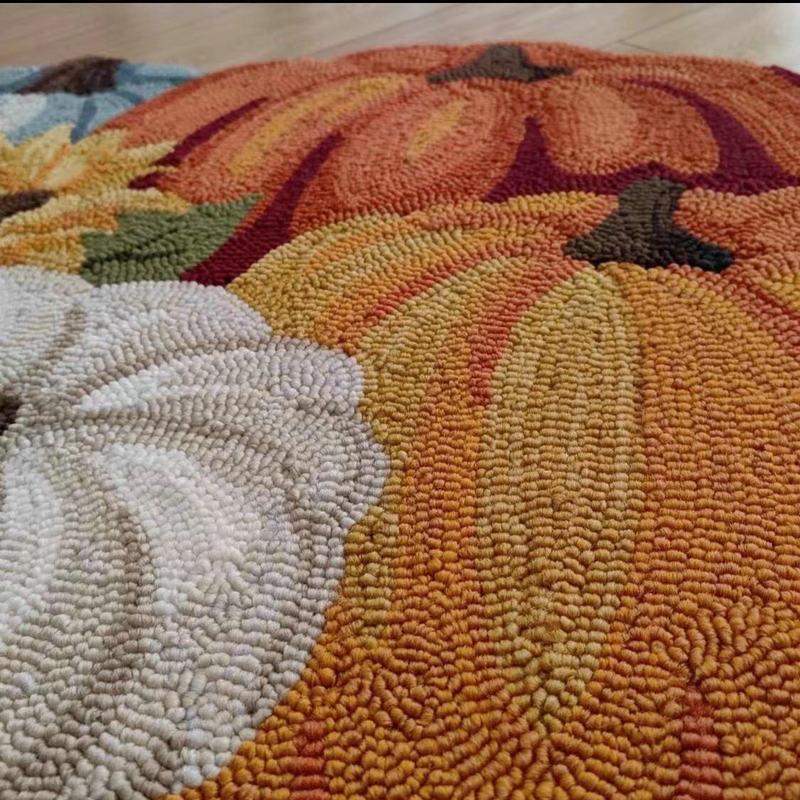 Colorful Pumpkin Door Mat American Retro Kitchen Rug Bedroom Decoration Floor Mats Hand-woven Polypropylene/Polyester