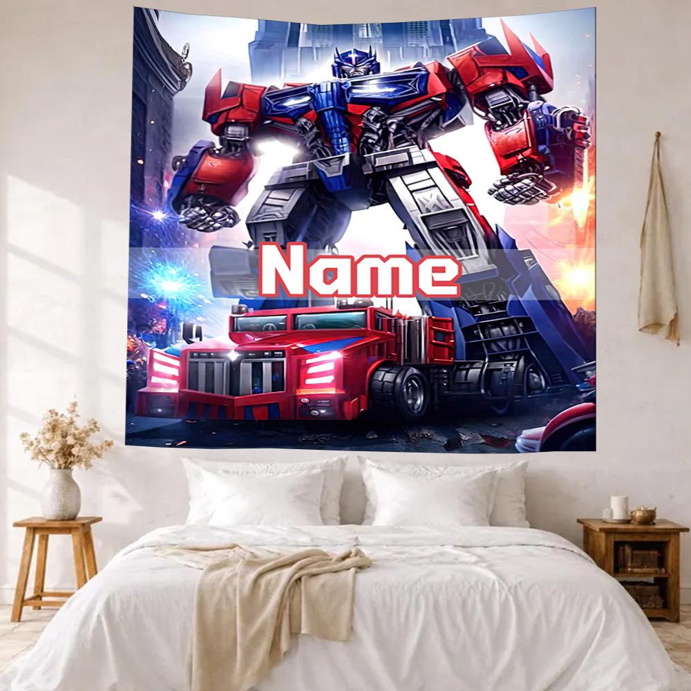 Transformers Fans Custom Your Name Wall Decor Tapestry Art For Pet Memorial Birthdaywedding Party Backdrop Family Gift