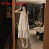 French Elegance Floral Embroidered Sleeveless Dress For Summer Casual Wear