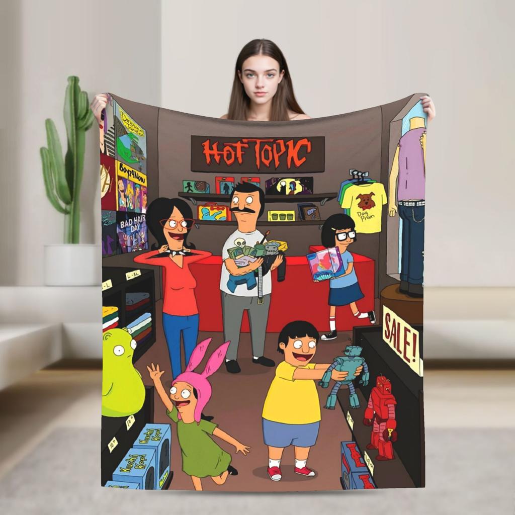 B-Bob Burgers Thanksgiving  Blanket Multiple Sizes Super Soft and Warm  Throw Blankets for Sofa Couch and Bed