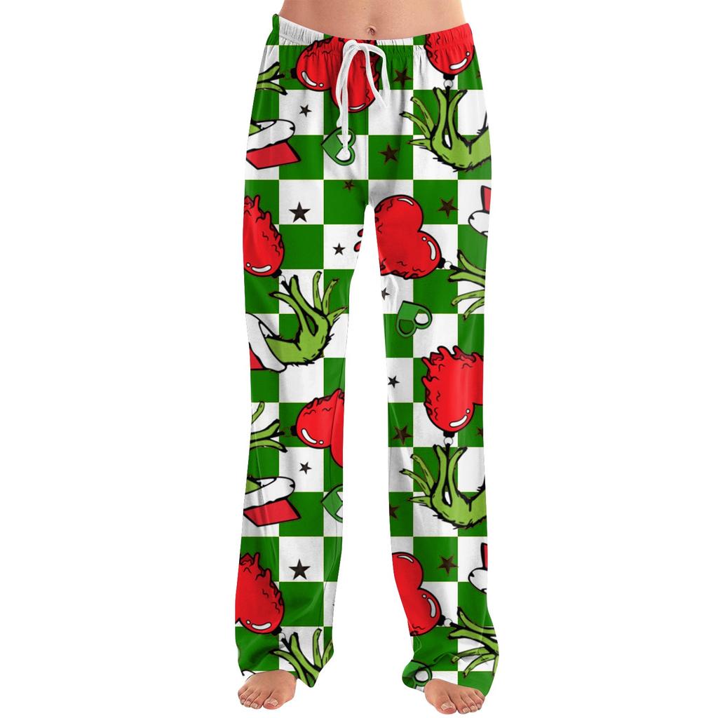 Womens Pajama Pants Sleepwear Casual Drawstring Elastic Waist Pants Comfy Straight Yoga Loose Trousers