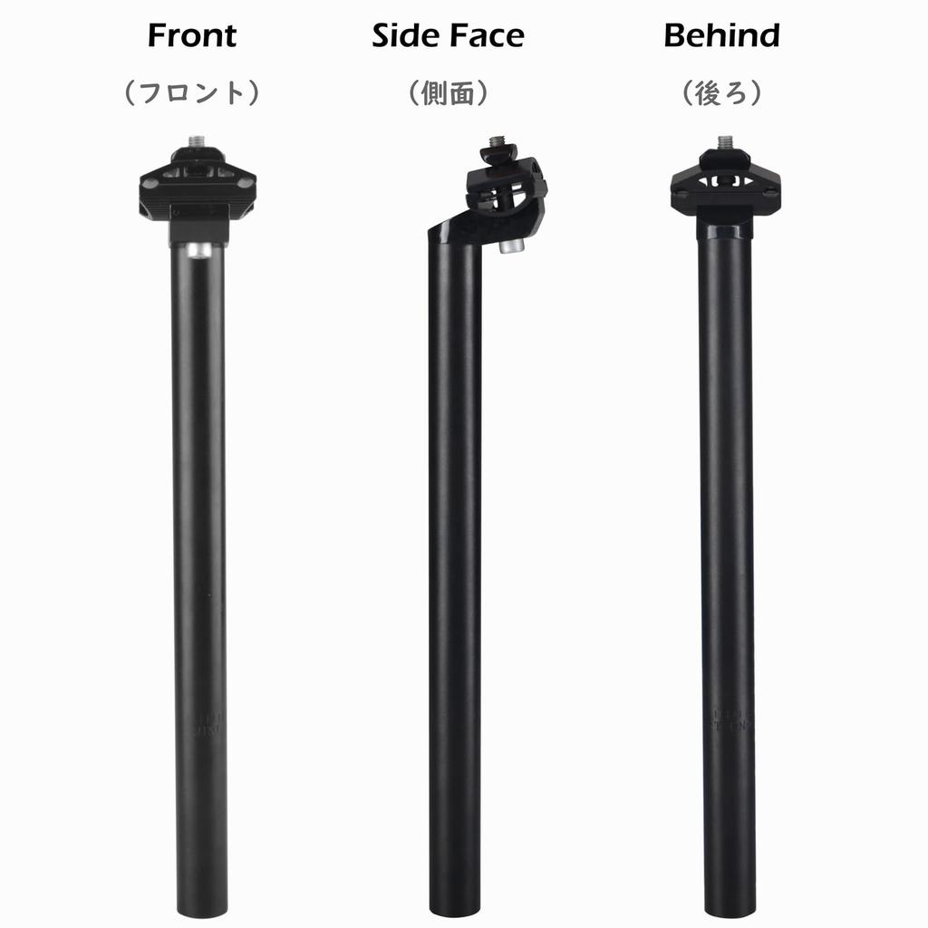 TRIWONDER Seat Post Bicycle Saddle Post 25.4mm 27.2mm 28.6mm 30.4mm 30.8mm 31.6mm 350mm Mountain Bike Road Bike Bike Seat Post (02 Black, 27.2x350mm)