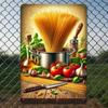 Vintage Metal Poster Wall Art, Retro Pasta Sign for Kitchen Pub Garage Decor