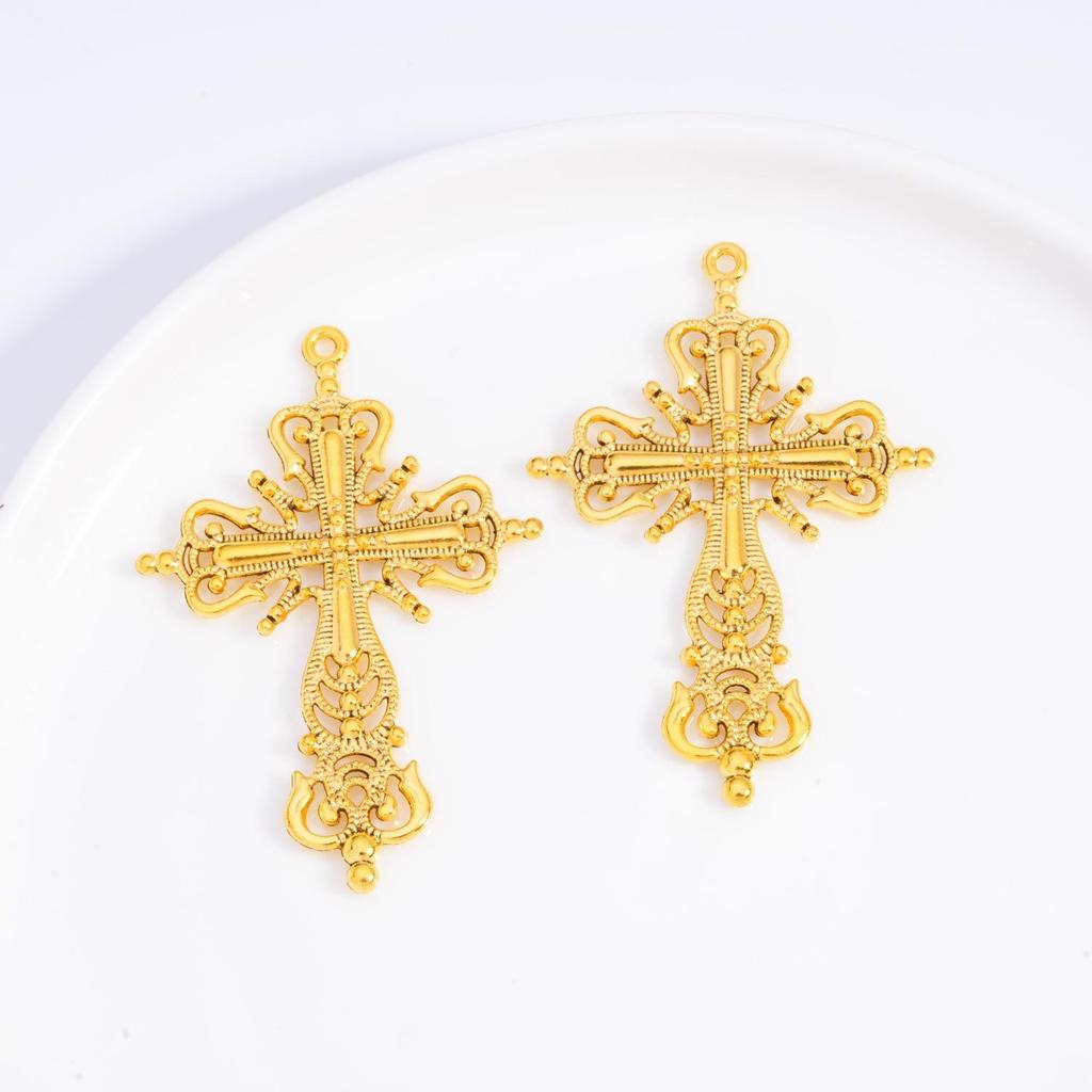 DIY Retro Alloy Cross Necklace & Bracelet Pendant Charm