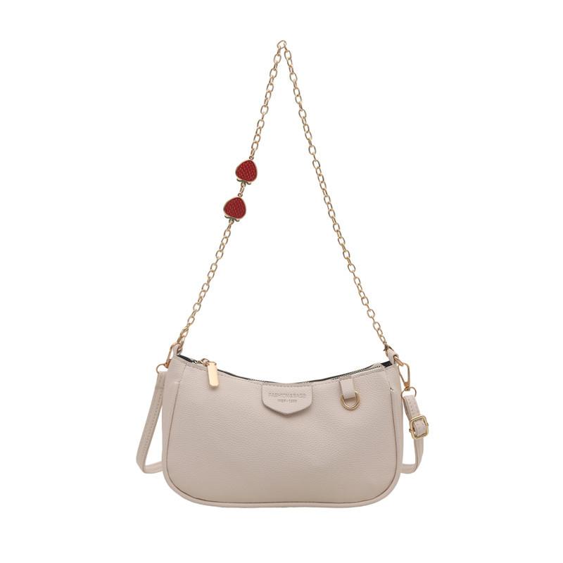 New Lychee Pattern Women's Bags, Armpit Bags, Casual Fashion Chains, Portable Shoulder Bags, Retro Trendy Commuter Bags