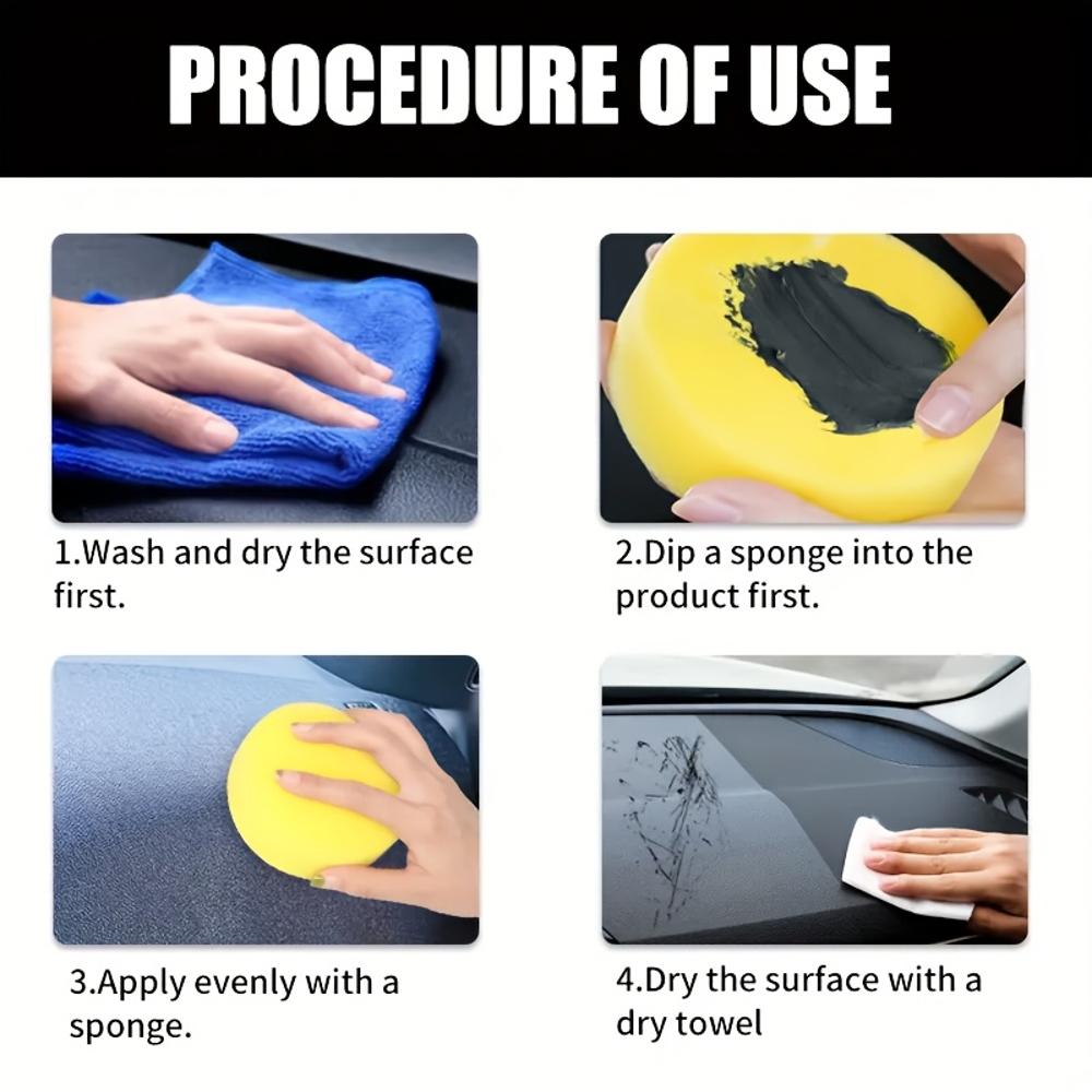 Car Plastic Renewal & Tire Shine Wax - Scratch Repair, Anti-Oxidation & Gloss Restorer for Cars, Motorcycles & Bicycles | Interi