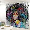 African Women Curtain Bedroom Living Room Balcony Blackout Curtain Office Hotel Insulation Curtain 1