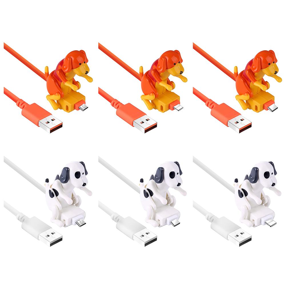 Funny Humping Dog Fast Charger Micro USB/IOS/Type-C Charging Cable for Apple Android Phone Charger Data Line Decompression Toys