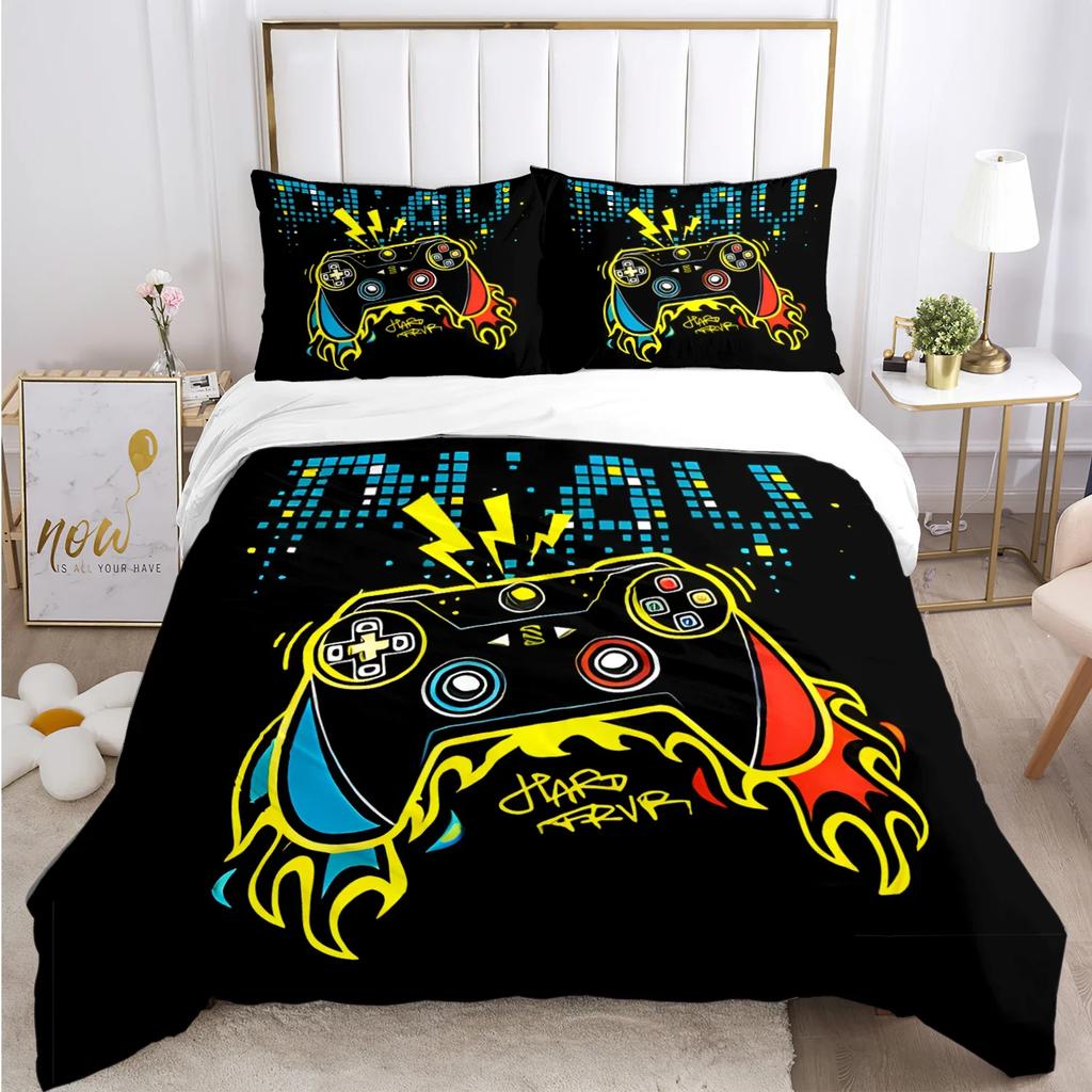 Gamer Game Controller Duvet Cover Comforter Bedding sets Soft Quilt Cover and Pillowcases for Teens Boy Single/Double/Queen/King