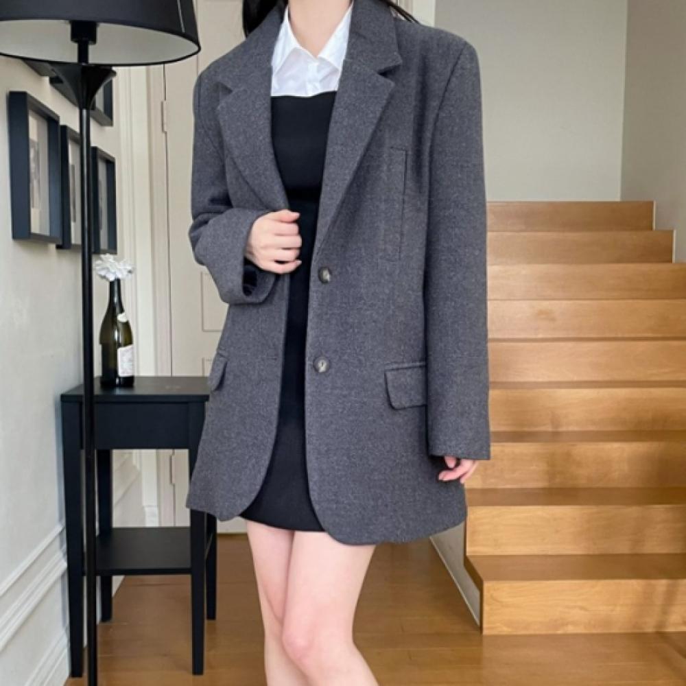 Dmeur Women Long Jacket Loose Fit Spring Suit Blazer