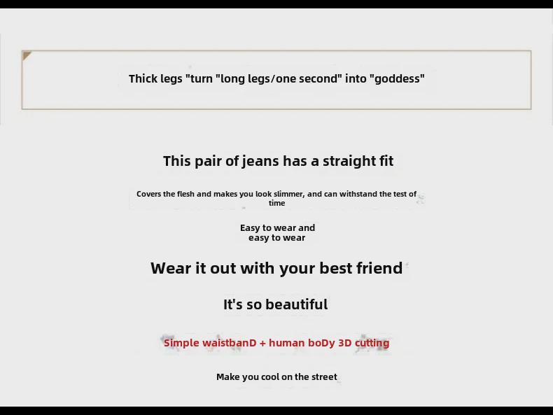 Autumn 2021 Women's Korean High Waist Wide-Leg Floor-Length Jeans