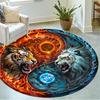 1pc home carpet yin yang floral design non-slip rug for office decor and living room gift ideas