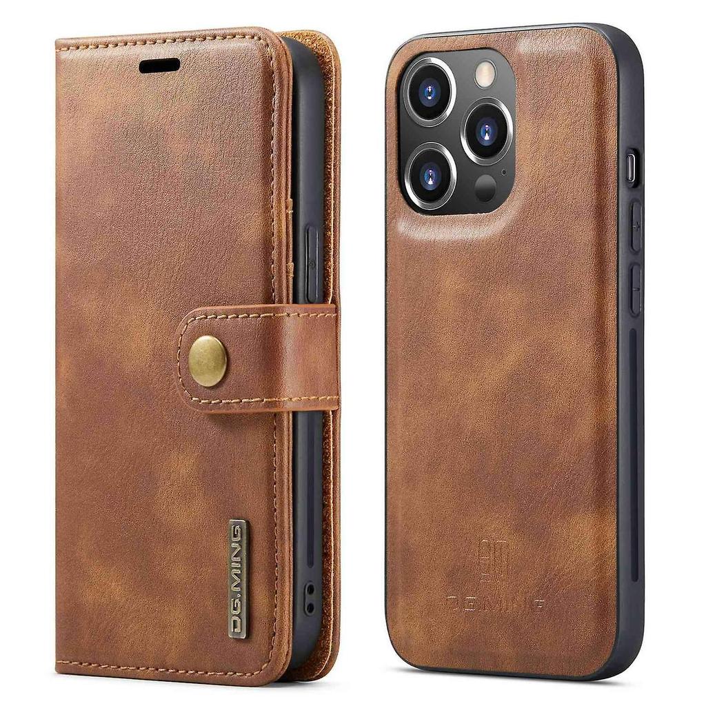 For iPhone 14 Pro 6.1 inch 2-in-1 Detachable Cover Absorption Stand Flip Folio Wallet Case