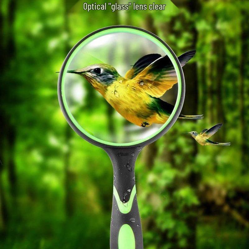 10x HD Drop-Proof White Rubber Handheld Magnifying Glass for Reading