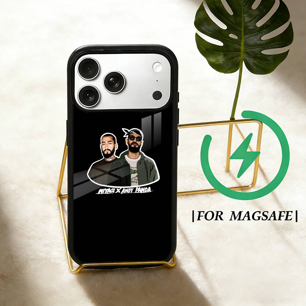 MiyaGi H-Hajime Andy Panda   Phone Case For iPhone 17 16 15 14 13 12  Pro Max Plus for Magsafe Mirror Wireless Magnetic Cover