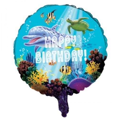 Creative Party Metallic Ocean Happy Birthday Balloon