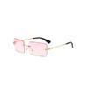 Vintage Fashion  New Sunglasses Rimless Frameless Rectangle Shades Gradient UV400 Square Traveling Sun Glasses for Women