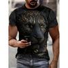 Camiseta Gráfica "Tigre" para Homens e Mulheres - Casual, Estilosa Estampa Animal 3D Manga Curta, Poliéster Streetwear|Estampa Animal Ousada|Tecido Elástico