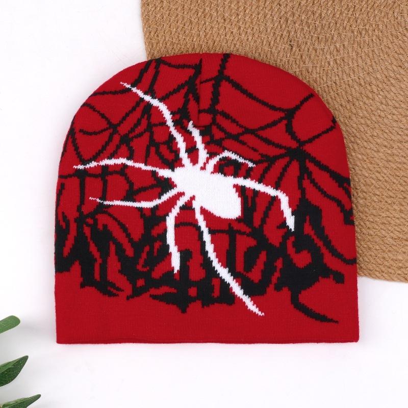 Versatile wool hat adult spider web European, American autumn and winter cold warm cold hat jacquard knitted hat