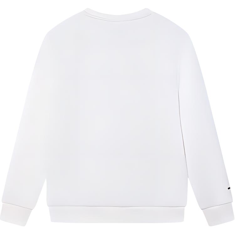 Fila White Series Solid Color Round Neck Comfortable Casual Sweatshirt Men sweatshirt F11M447202A-WT