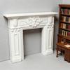 3D Embossed Pattern Miniature Fireplaces Model Doll House Accessory With Flower Carving For 1/12 Scale Model Scene Display