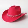 European and American Colored Diamonds Western Cowboy Top Hat Men and Women Travel Casual Top Hat Party Jazz Hat Outdoor Horseback Riding