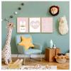 Decorazione Quadro Stile Nordico Stanza Bambina Decorazione Asilo Arte da Parete Tela Poster Minimalista Corona Coniglio Stampa Rosa Pittura Cartoon