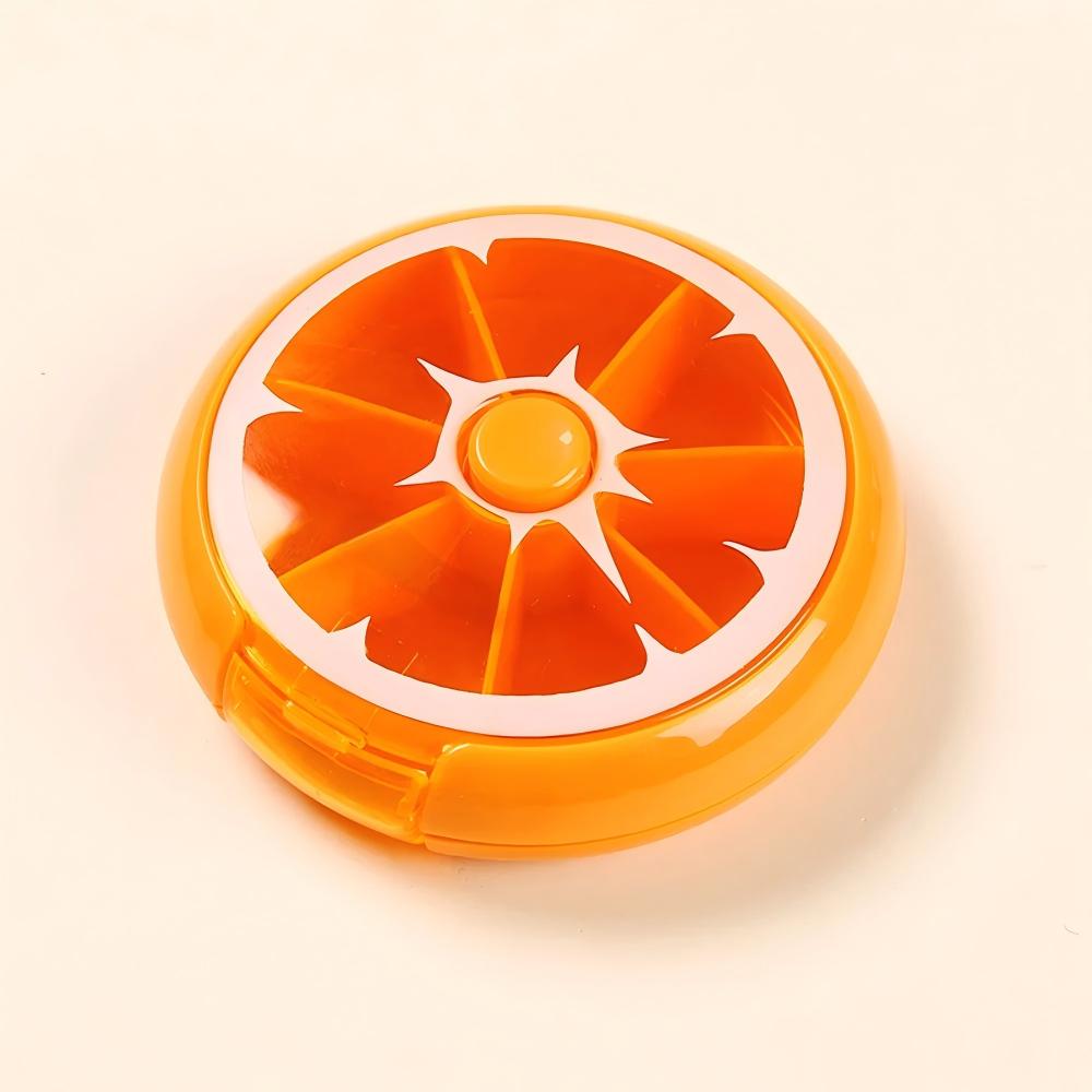 

Cute Rotating 7 Day Pill Box, Portable Weekly Pill Organizer with Sealed Lid, Fruit Shape Travel Pill Case for Vitamin, Suppleme оранжевый