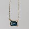 London Blue Topaz K10YG Rectangle Necklace for Women [cui-cui]