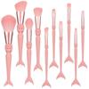Neues 10-teiliges Meerjungfrauen-Make-up-Pinselset Weiche Borsten Lidschattenpinsel Make-up-Werkzeuge Tragbar Mehrfarbig Optional