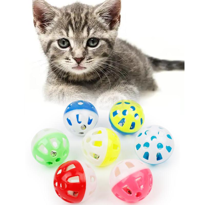 Cat Plastic Fun Bell Ball Toy Randomly Colored Lightweight For Entertainment Pet