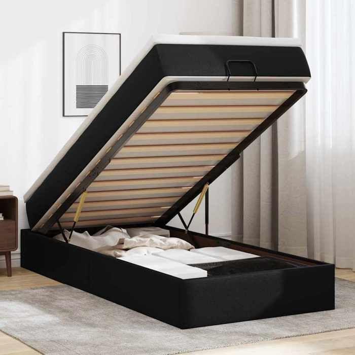 Maison Exclusive - Cadre de lit ottoman avec matelas noir 90x190 cm similicuir