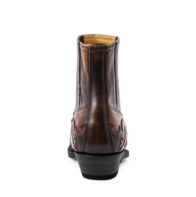 Nouvelles Bottes pour Homme Bottines à Talons Compensés Fait Main pour Homme Bottes de Cowboy Western Chaussures en Cuir Unisexe pour Homme Résistantes