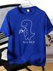 Unisexs Tee Line Drawing Tea Rex Dinosaur Slogan Print Cotton Short Sleeve Male Casual Streetwear Outdoor Daily Basic Fashion Top