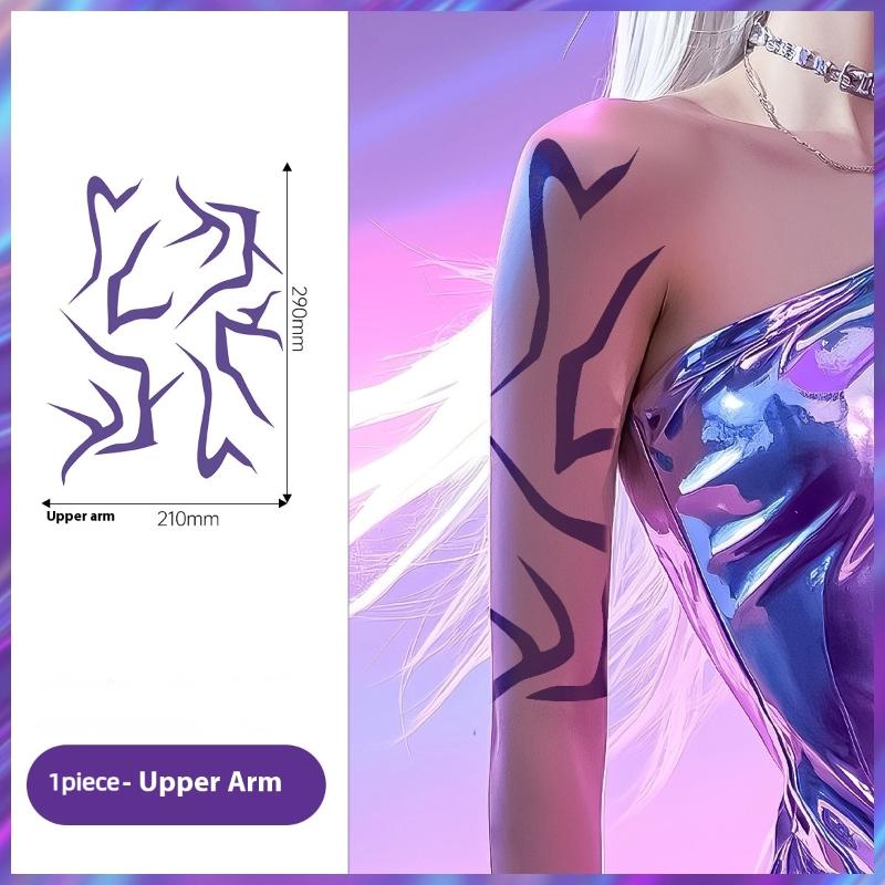 

Kpop Hunters Руми Джину Временные тату-наклейки Аниме Косплей Хэллоуин Сценический грим с молниями Декор для лица Наклейки 1pc Upperarm