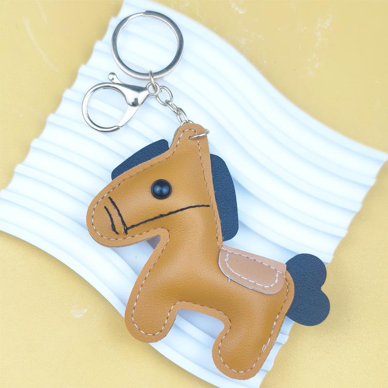 Year of the Horse, leather pony keychain pendant, simulated leather pony pendant, there will be money soon, trendy bag pendant.