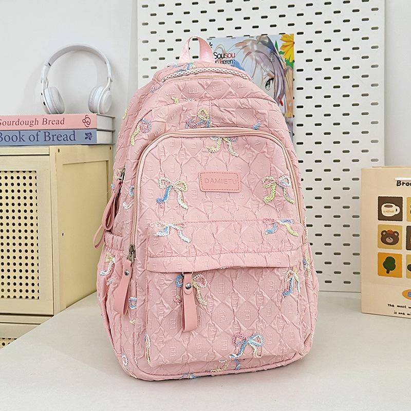 

High-value cute bow backpack large capacity to primary school students