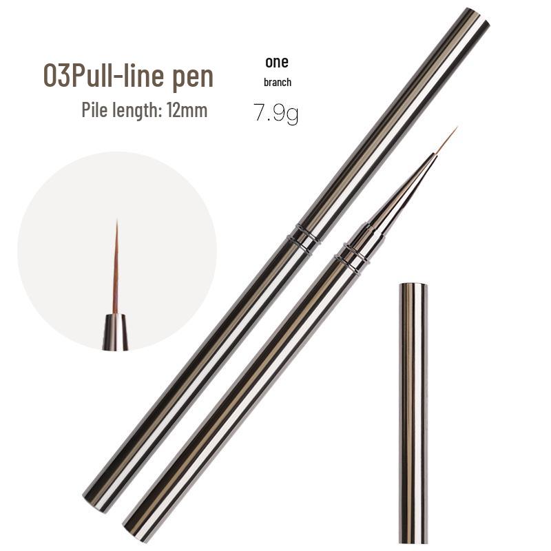 Japanese Professional Ultra-Fine Metal Nail Art Liner Pen for Nail Salon - Precision Drawing and Dotting Tool